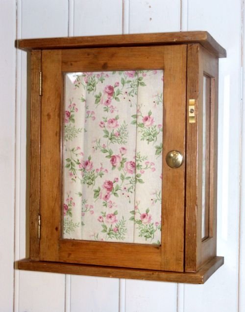 Vintage Glazed Pine Wall Cabinet
